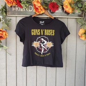 Bravado guns n Roses cropped graphic t-shirt M